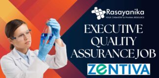 Executive - Quality Assurance Job at Zentiva Pharma QA Role