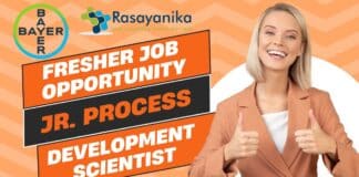 Fresher Job Opportunity Jr. Process Development Scientist