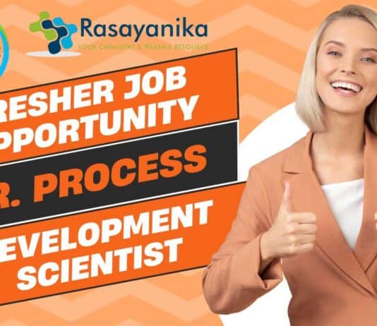 Fresher Job Opportunity Jr. Process Development Scientist