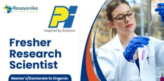 Fresher Research Scientist at PI Industries, Master'sDoctorate in Organic Chemistry- Apply Now