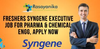 Freshers Syngene Chemical Engg Jobs