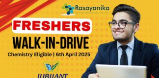 Freshers Walk-In-Drive at Jubilant Biosys - Chemistry Eligible  6th April 2025