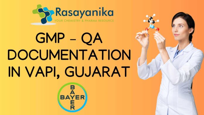 GMP – QA Documentation At Bayer In Vapi, Gujarat - Apply Now!