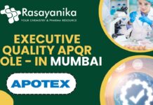 Executive Quality APQR Role - at Apotex Inc. in Mumbai