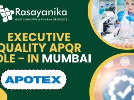 Executive Quality APQR Role - at Apotex Inc. in Mumbai