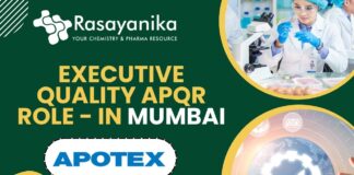 Executive Quality APQR Role - at Apotex Inc. in Mumbai