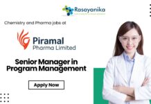 Piramal Pharma as Senior Manager