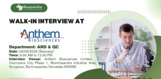 Walk-in Interview at Anthem Biosciences for M.Sc Chemistry, Blore!