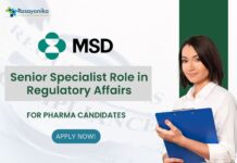 MSD Senior Specialist Role for Pharma Candidates - Apply Online!