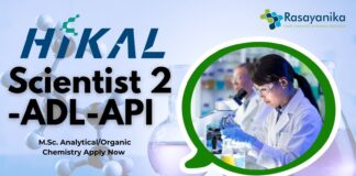 Hikal Pharmaceuticals Scientist 2 - ADL-API - M.Sc. AnalyticalOrganic Chemistry Apply Now 