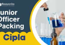 Junior Officer Packing Job at Cipla – Apply Now | 2025