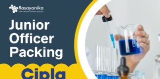 Junior Officer Packing Job at Cipla – Apply Now | 2025