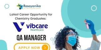 Latest Career Opportunity for Chemistry Graduates QA Manager Job at Vibcare Healthcare, Pharmaceutical Role- Apply Now 