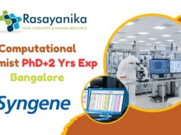 Computational Chemist Job Syngene