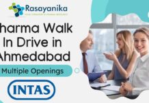 Pharma Walk-In Drive at Intas Pharmaceuticals in Ahmedabad