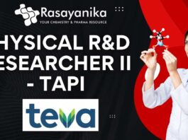 Physical R&D Researcher II - TAPI at Teva Pharmaceuticals