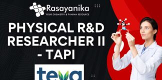 Physical R&D Researcher II - TAPI at Teva Pharmaceuticals