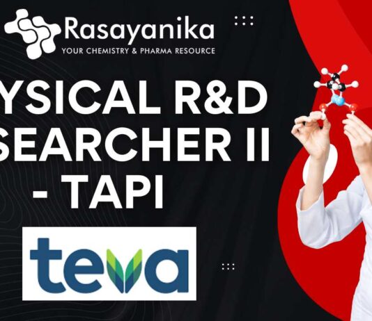 Physical R&D Researcher II - TAPI at Teva Pharmaceuticals