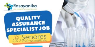 Quality Assurance Specialist Job at Senores Pharmaceuticals l BSc Chemistry Candidates Apply Now in Ahmedabad