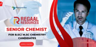 Senior Chemist Job at Regaal Resources for B.Sc/M.Sc Chemistry!