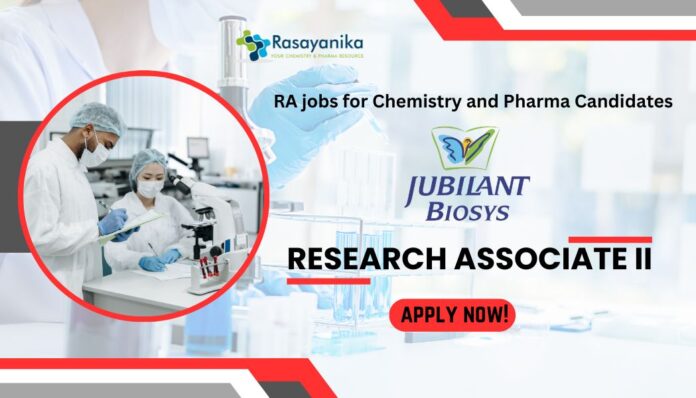 Jubilant Biosys Research Associate jobs