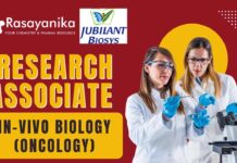 Research Associate – In-vivo Biology (Oncology) Jubilant Biosys