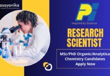 Research Scientist at PI Industries, MScPhD OrganicAnalytical Chemistry Candidates Apply Now