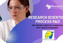 Research Scientist – Process R&D at PI Health Sciences. MSc Organic Chemistry Candidates Apply Now in Hyderabad!