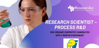 Research Scientist – Process R&D at PI Health Sciences. MSc Organic Chemistry Candidates Apply Now in Hyderabad!