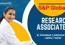 S&P Global hiring Research Associate I, B. Pharma Candidates - Apply Now