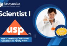 Scientist I Job at USP Hyderabad – MSc Chemistry/ MPharm Candidates Apply Now!