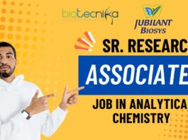 Sr. Research Associate Job in Analytical Chemistry at Jubilant