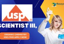 USP Scientist III, Synthetics Laboratory - Organic Chemistry MScPhD Apply Now 