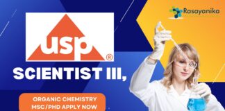 USP Scientist III, Synthetics Laboratory - Organic Chemistry MScPhD Apply Now 