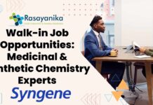Walk-In-Drive Jobs at Syngene For Chemistry & Pharma - Apply now!