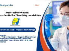 Walk-in interview at PI Industries Ltd