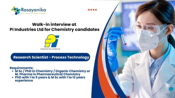Walk-in interview at PI Industries Ltd