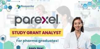 Parexel Study Grant Analyst Job for Pharma candidates - Apply!