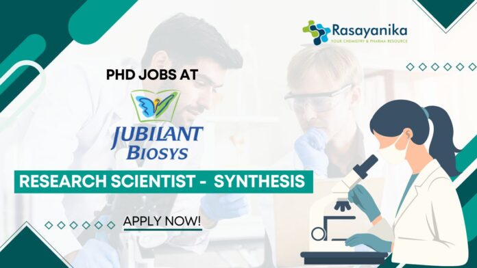 Jubilant Biosys PhD jobs