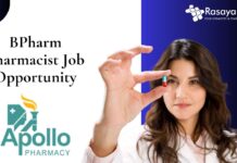 BPharm Pharmacist Job Apollo Pharmacy