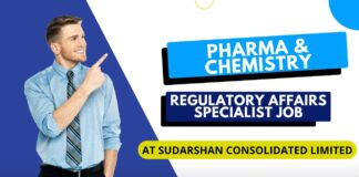 Pharma & Chemistry Regulatory Affairs Specialist Job