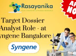 Target Dossier Analyst Role - at Syngene