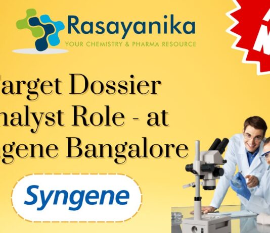 Target Dossier Analyst Role - at Syngene