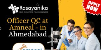 Officer QC at Amneal - in Ahmedabad