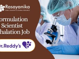 Formulation Scientist Inhalation Job - at Dr. Reddy’s