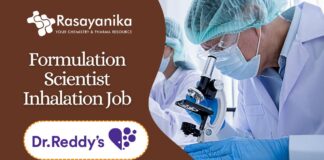 Formulation Scientist Inhalation Job - at Dr. Reddy’s