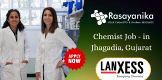 Chemist Job at LANXESS - in Jhagadia, Gujarat