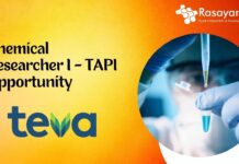 Chemical Researcher I - TAPI Opportunity