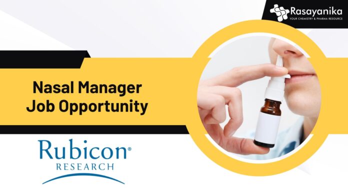 Nasal Manager Job Opportunity