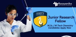 Amity University JRF Position in Quantum Optics –  M.Sc./ M.Tech Chemistry Candidates Apply Now